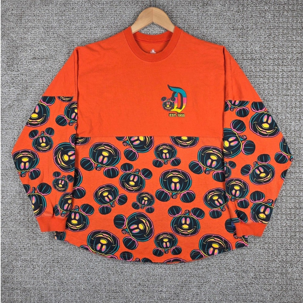 Disney Spirit Jersey Disneyland Resort‎ Halloween Mickey Pumpkin Orange Large